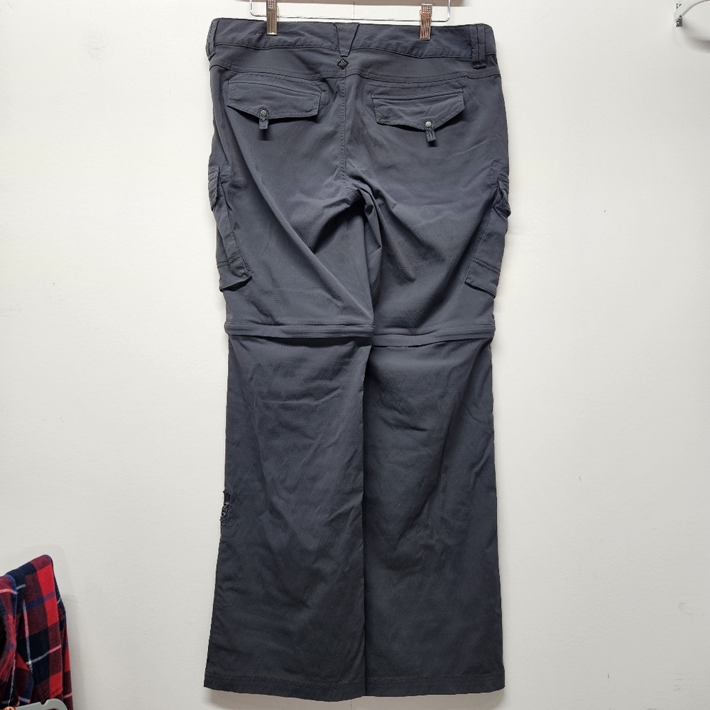 PrAna Sage 3-in-1 Convertible Pant Capri Short Womens Sz. 12 Gray Camping Hiking - Picture 11 of 13
